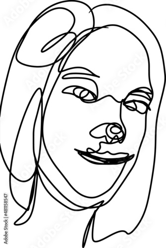 Modern line art illustration of a person