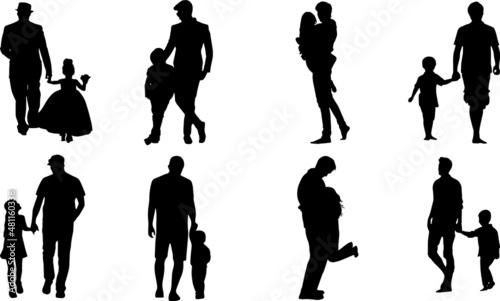 Dad Daughter Dad Son Silhouettes Dad Daughter Dad Son SVG EPS PNG