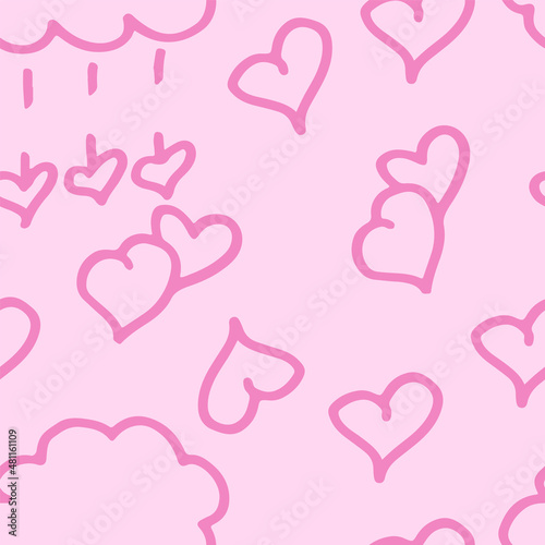 hearts on a pink background