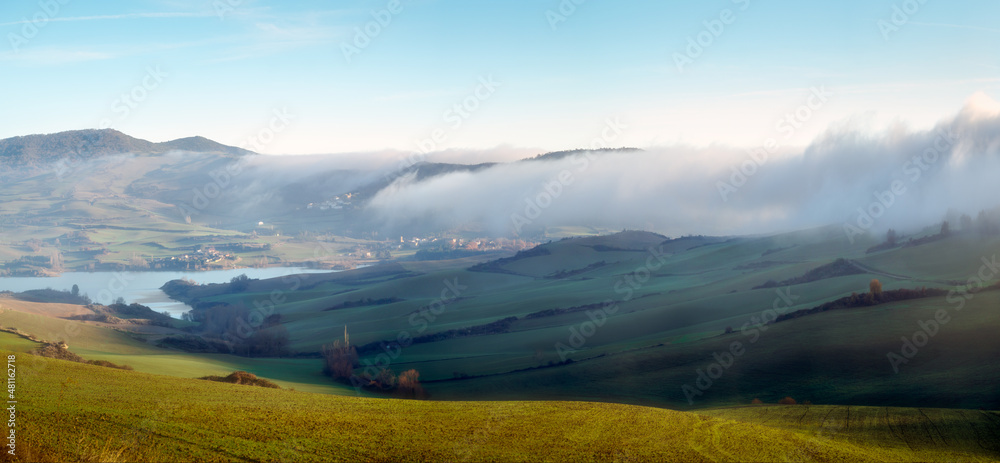 panorama fog of the mountains 