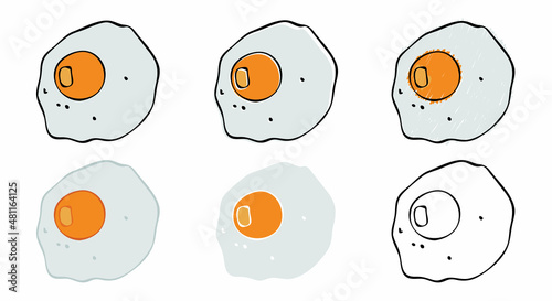 Yellow scrambled eggs on white background. Healthy diet. Delicious food. Fresh healthy food. Organic food. Natural organic nutrition.