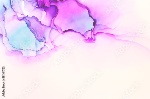 art photography of abstract fluid painting with alcohol ink, pastel pink and purple colors
