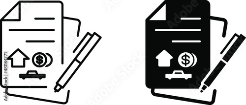 Legacy icons , vector line illustration