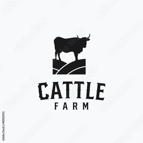 farm icon  cattle farm logo vector illustration design