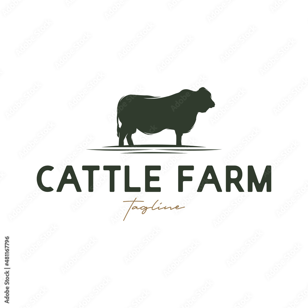 Cattle Farm logo design vector illustration