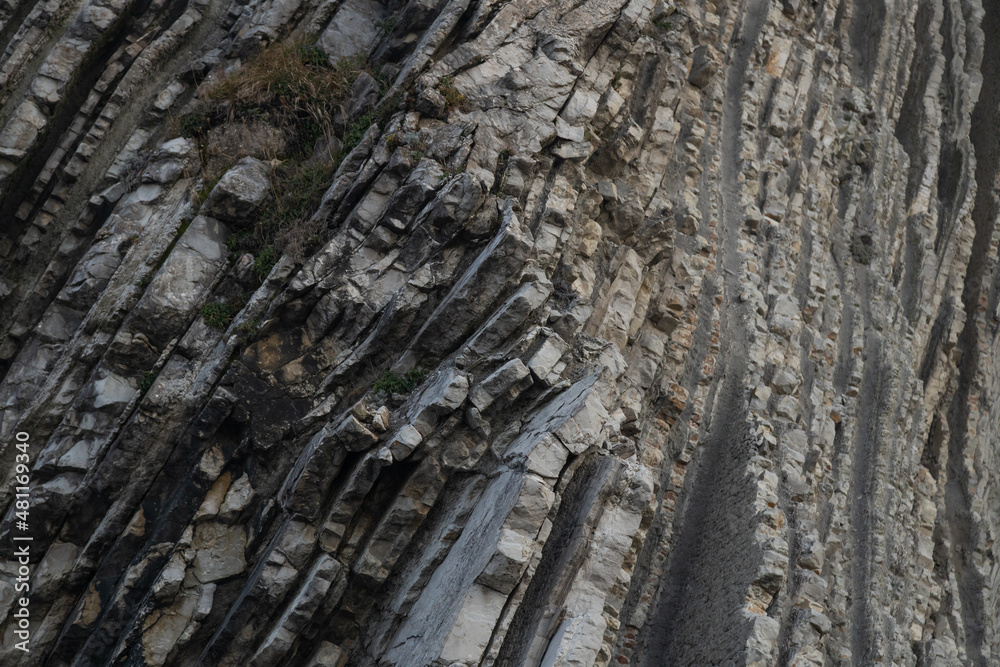 stone texture, flysch. In Zumaia beach