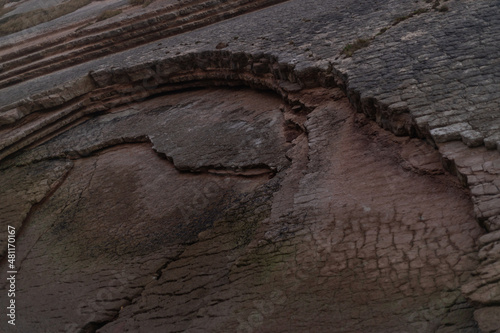 stone texture, flysch. In Zumaia beach