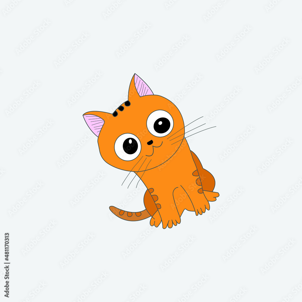 Cute happy cat cartoon vector illustration.flat cartoon style