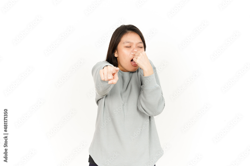 Smelling something stinky and disgusting Of Beautiful Asian Woman Isolated On White Background Smelling something stinky and disgusting Of Beautiful Asian Woman Isolated On White Background
