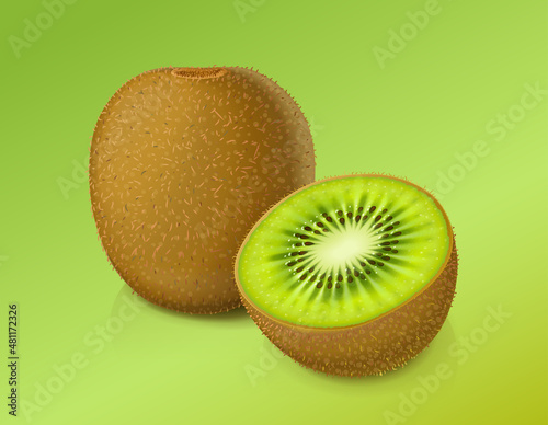 Kiwi. Exotic ripe juicy fruit. Eps10 vector illustration.