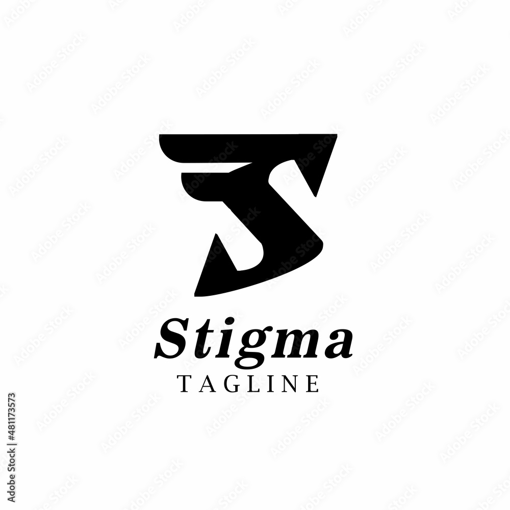 Point Letter S Logo. S Lettering Design Vector with wings Point Letter S Logo. S Lettering Design Vector with wings