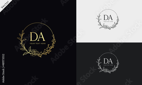 DA AD Signature initial logo template vector