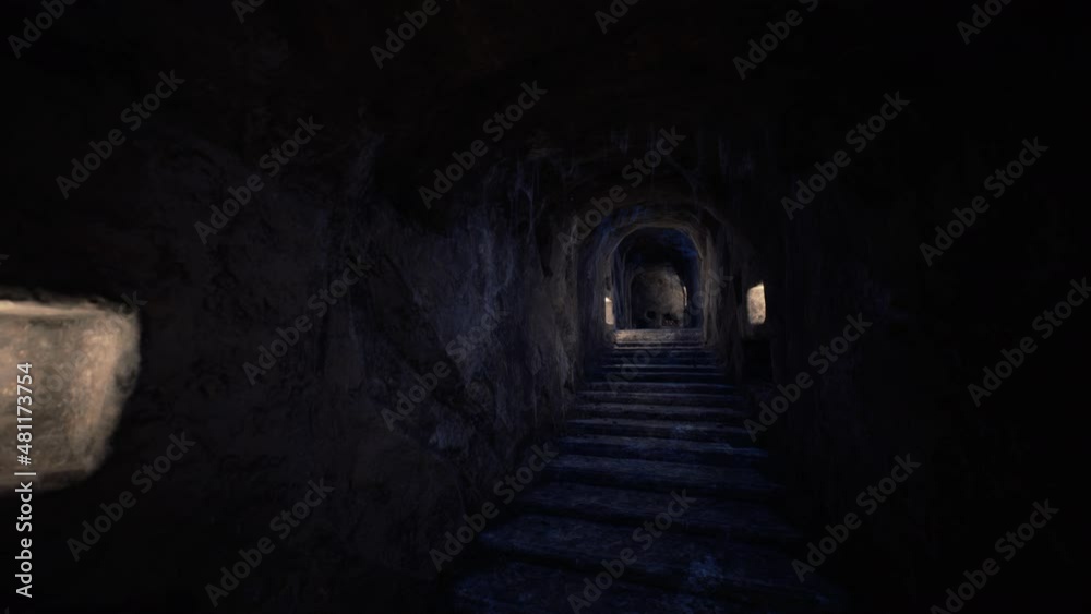 old dark catacombs with candles old dark catacombs with candles
