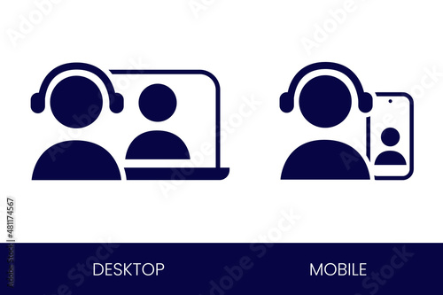 Icons Set Operator Interpreter Desktop Mobile photo