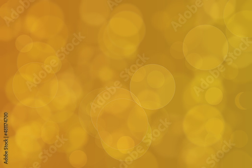 golden abstract defocused background, circle shape bokeh spots photo