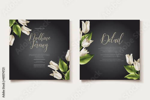 watercolor wedding invitation template