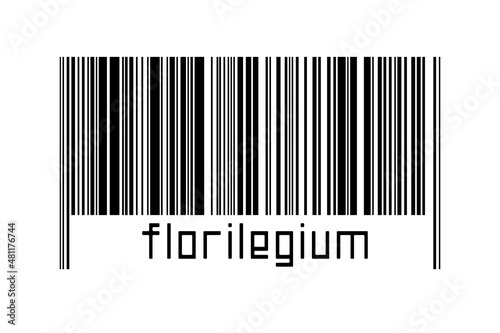 Schilderij op canvas Barcode on white background with inscription florilegium below