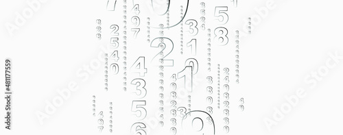 background with numbers in rhythmic dimensions.	