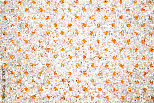 Mottled pointillism with accent on orange spots