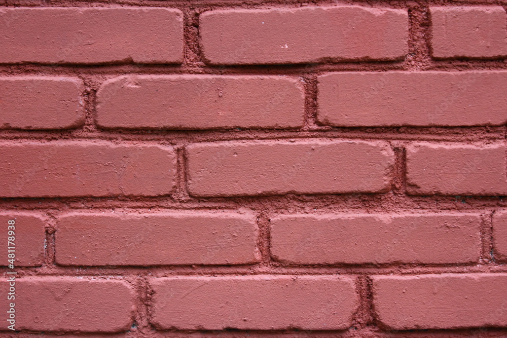 Old red brick wall - Brickwork with uneven seams texture of red brick loft style design background Old red brick wall - Brickwork with uneven seams texture of red brick loft style design background