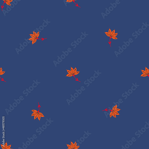 Flowers abstract seamless pattern. Hand drawn nature background.