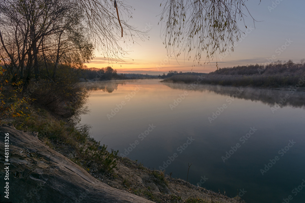 Fototapeta premium sunrise over the river