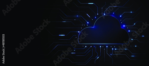 Cloud computing background , Cloud server online and stored data on website, technology