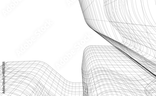 Modern architecture digital vector 3d illustration
