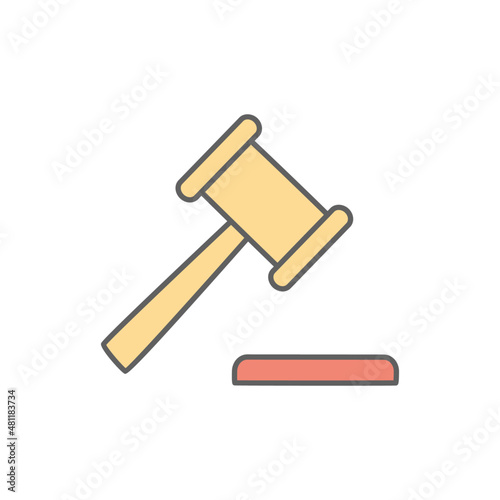 Auction Icon in color icon, isolated on white background 
