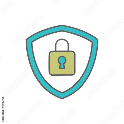 Secure Icon in color icon, isolated on white background 