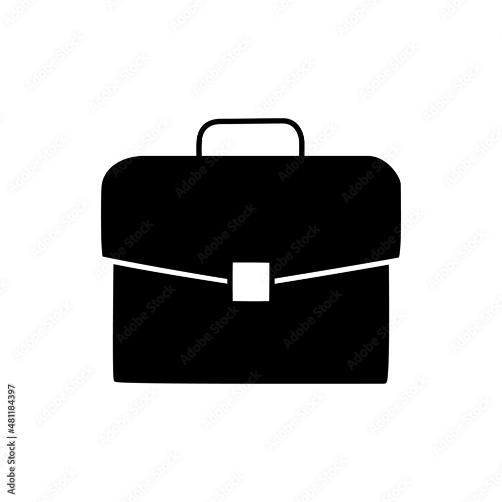 Briefcase Icon in black flat glyph, filled style isolated on white background Briefcase Icon in black flat glyph, filled style isolated on white background