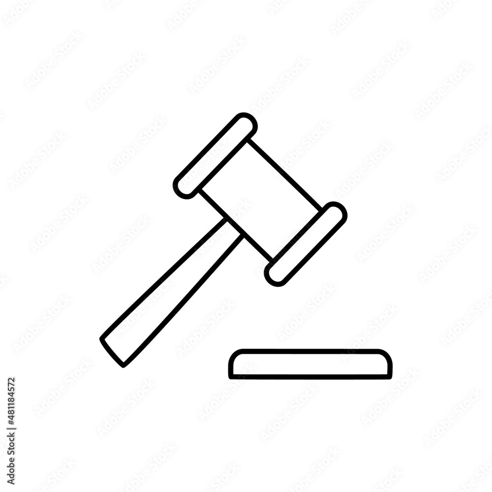 Auction Icon in black line style icon, style isolated on white background Auction Icon in black line style icon, style isolated on white background