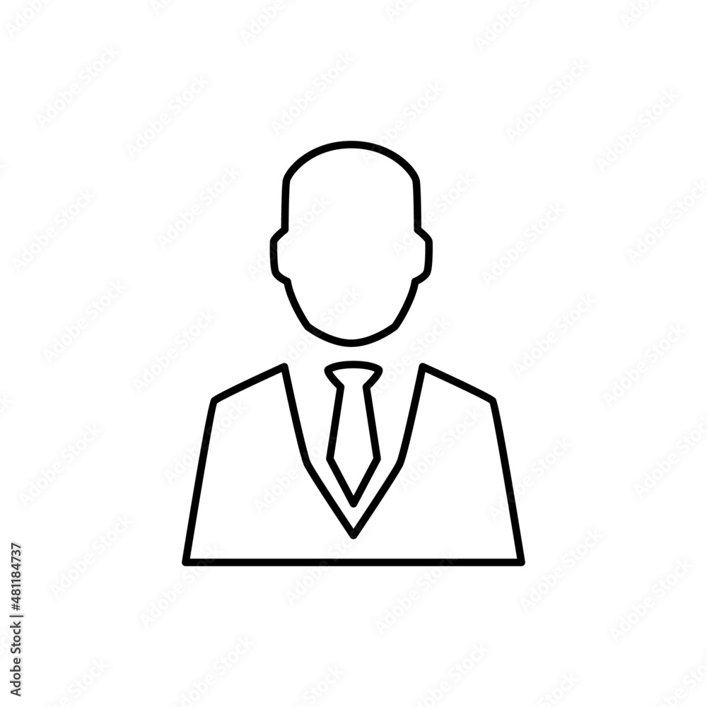 Businessman Icon in black line style icon, style isolated on white background Businessman Icon in black line style icon, style isolated on white background