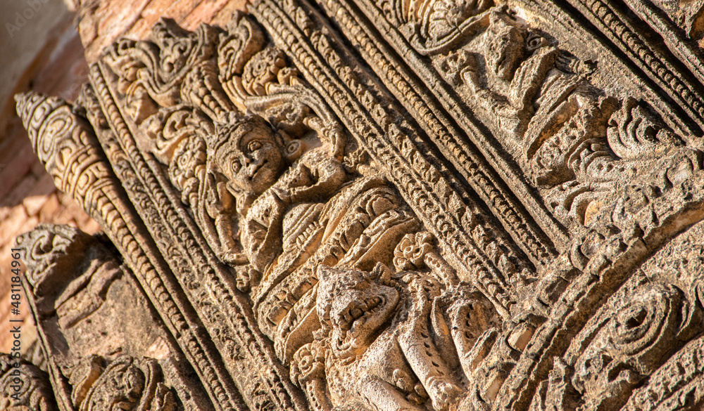 Ancient carvings on temple