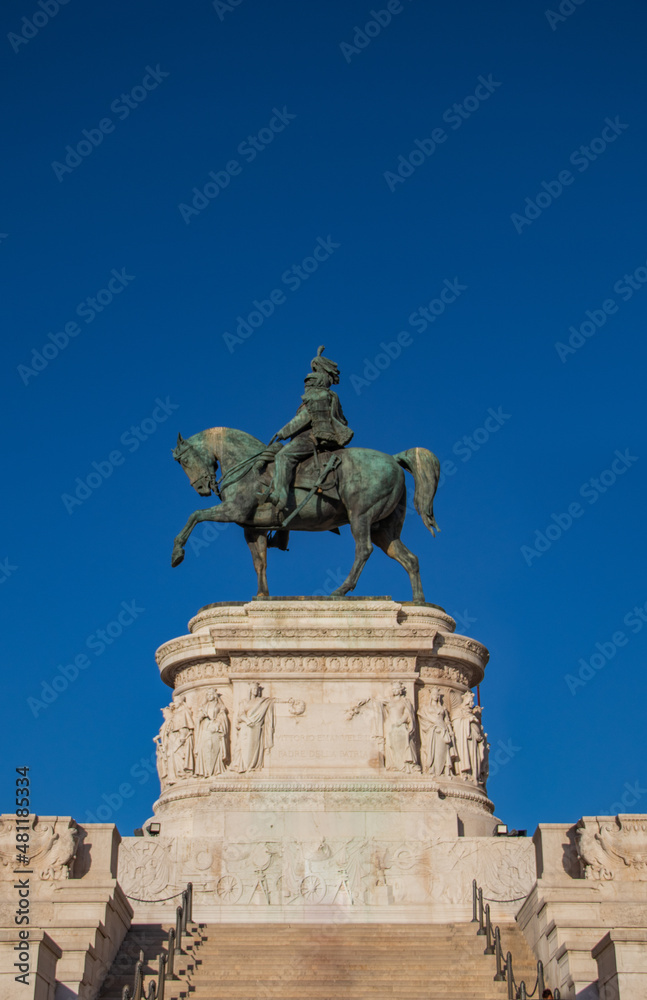Huge horse and rider statue