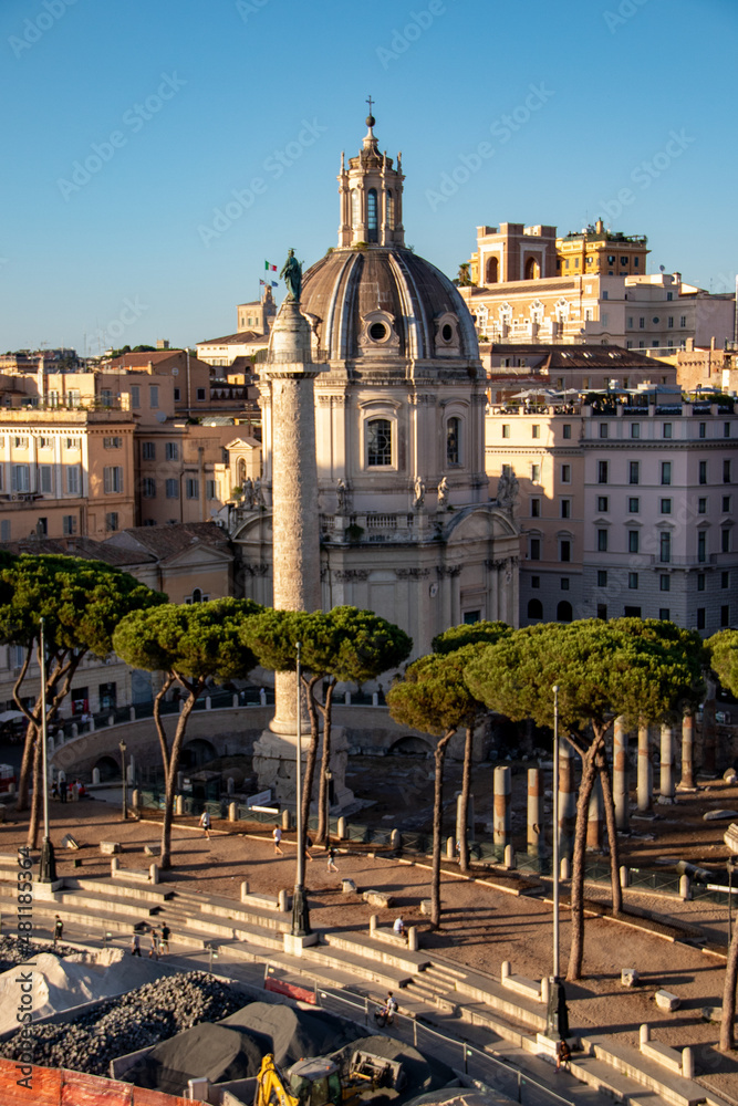 View of old monuments in Rome