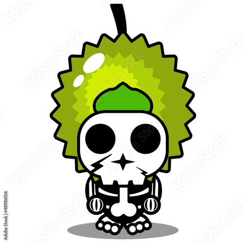 cartoon character character mascot costume human skull cute durian fruit