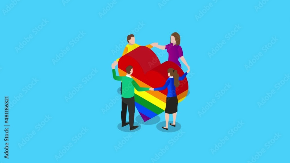 Lesbian and gay couple holding heart symbol Lesbian and gay couple holding heart symbol