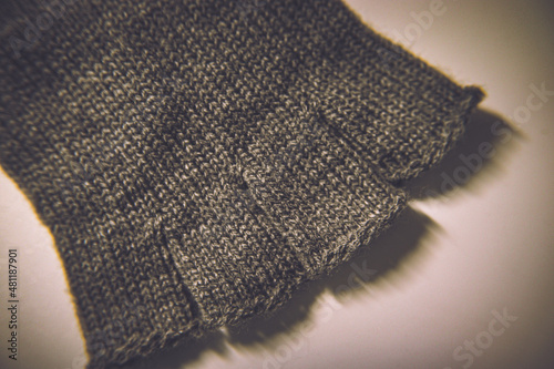 Close-up fingerless gloves, selective focus. © SKNET