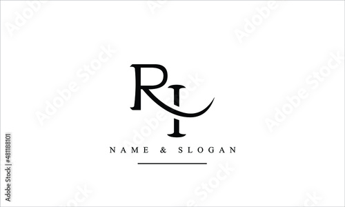 RI, IR, R, I abstract letters logo monogram