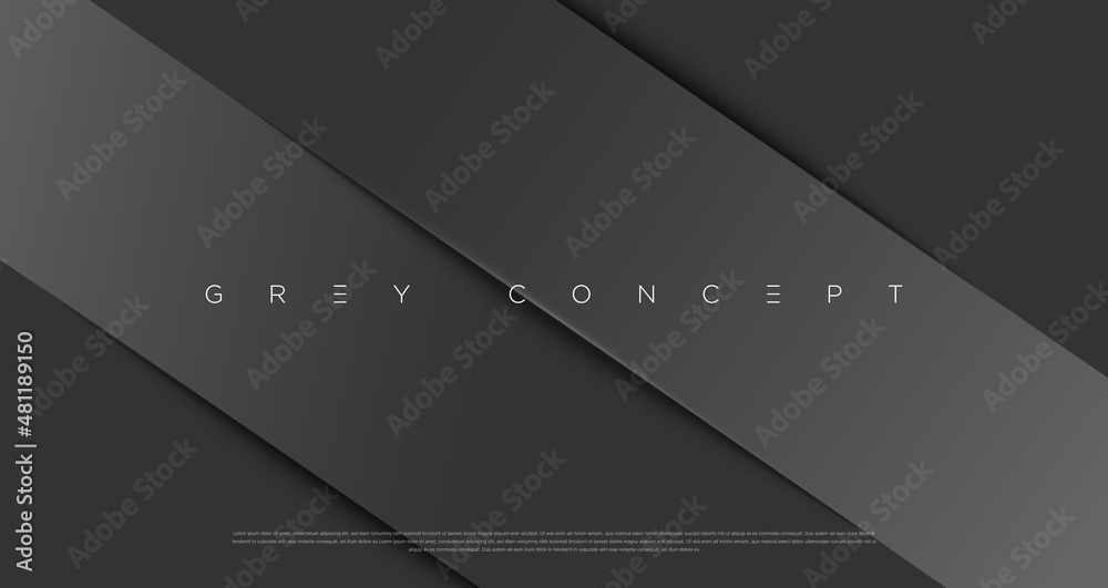 Grey premium abstract background with luxury lines and geometric shapes. Modern metallic backdrop for poster, headline, banner, wallpaper and futuristic design concepts. Vector EPS