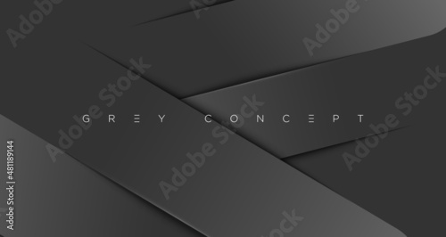 Grey premium abstract background with luxury lines and geometric shapes. Modern metallic backdrop for poster, headline, banner, wallpaper and futuristic design concepts. Vector EPS