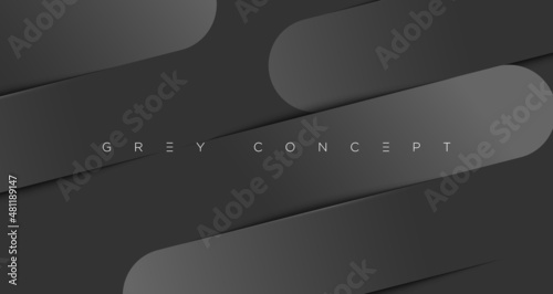 Grey premium abstract background with luxury lines and geometric shapes. Modern metallic backdrop for poster, headline, banner, wallpaper and futuristic design concepts. Vector EPS