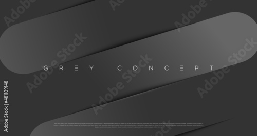 Grey premium abstract background with luxury lines and geometric shapes. Modern metallic backdrop for poster, headline, banner, wallpaper and futuristic design concepts. Vector EPS
