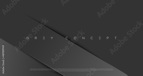 Grey premium abstract background with luxury lines and geometric shapes. Modern metallic backdrop for poster, headline, banner, wallpaper and futuristic design concepts. Vector EPS