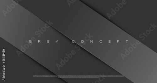 Grey premium abstract background with luxury lines and geometric shapes. Modern metallic backdrop for poster, headline, banner, wallpaper and futuristic design concepts. Vector EPS