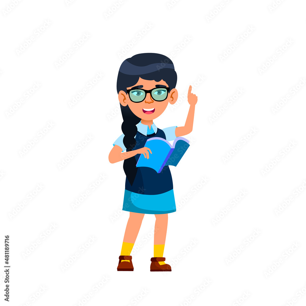 school kid girl scientist chemistry education. young student. people vector illustration