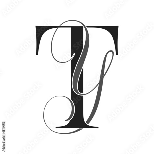 ty, yt, monogram logo. Calligraphic signature icon. Wedding Logo Monogram. modern monogram symbol. Couples logo for wedding