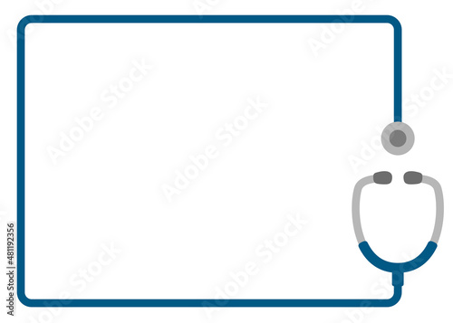 聴診器のフレーム（Stethoscope and rectangle shape frame, with copy space）