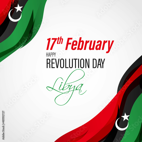 happy revolution day Libya vector illustration